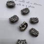 Пуговицы кошки металл темное серебро, 23 мм