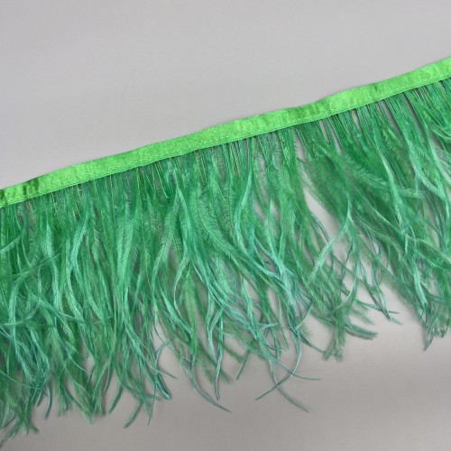 Перья натуральные, ярко-зеленые, 11 см