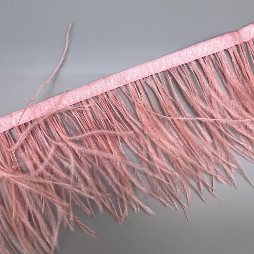 Перья натуральные, кораллово-розовые, 9 см