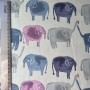 Ткань хлопок голубой со слонами