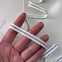 Тесьма текстильная  белая с цепочками шариками, 20 мм