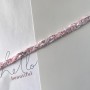 Тесьма нежно-розовая плетеная с бисером, 8 мм