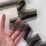 Тесьма из прозрачной сетки с легкими золотистыми цепочками шариками, 3,5 см