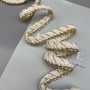 Тесьма плетеная текстильная с легкой золотистой цепочкой