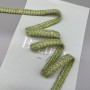Тесьма текстильная зеленая с мелкими пайетками, 14 мм
