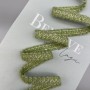 Тесьма текстильная зеленая с мелкими пайетками, 14 мм
