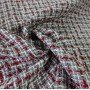 Ткань твид серый с добавлением красных и молочных нитей