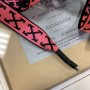 Шнурок декоративный из репсовой жаккардовые ленты, неоново-розовый