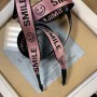 Шнурок декоративный из репсовой жаккардовые розовой ленты с текстом