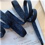 Шнурок трикотажной ярко-синий с добавлением чёрного и люрексом