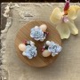 Пуговицы металлические розы нежно-голубые
