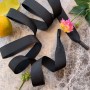 Шнурки из репсовой плотной ленты чёрного цвета с чёрными матовыми концевиками