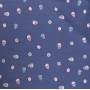 Ткань жаккаровая синего цвета с розовыми и серыми черепами по всему полотну