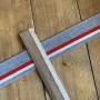 Трикотажные подвязы из вискозы  серые с белой и красной полосками