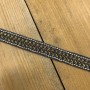 Тесьма декоративная плетёная серо-коричневого цвета с цепочкой мониль серебристого цвета
