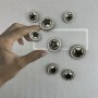 Пуговицы металлические серебристые со звездой и мелкими стразами, 18 мм