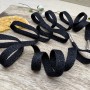 Шнурки трикотажные кругловязаные, чёрные, с матовым люрексом