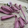 Шнурки трикотажные бруснично-розовые с золотистыми полосками