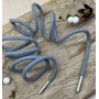Шнурок трикотажный кругловязаный серый с серебристыми наконечниками