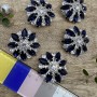 Пуговицы крупные декоративные с синими стразами, 40 мм