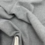 Трикотаж футер с начесом хлопковый, серый меланж