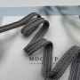 Тесьма текстильная серая с металлическими цепочками серебристого цвета