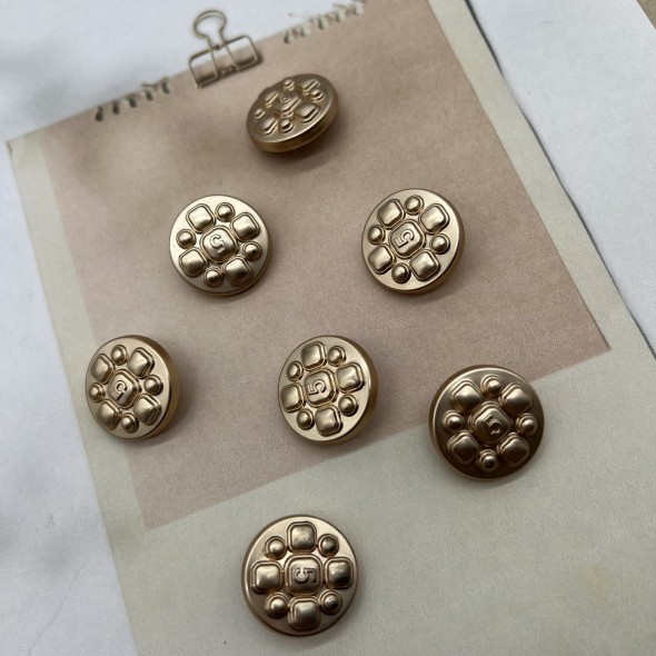 Пуговицы металлические матовое золото с цифрой 5, 23 мм