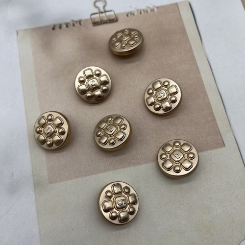 Пуговицы металлические матовое золото с цифрой 5, 18 мм