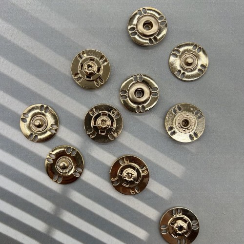 Кнопки пришивные, золотистый металл, 23 мм