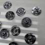 Кнопки пришивные, металл темное серебро, 23 мм