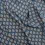 Ткань вискоза летняя с геометрическим принтом на бирюзовом фоне