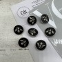 Пуговицы чёрные с серебристой мухой, 18 мм