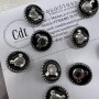 Пуговицы чёрные с матовыми серебристыми медвежатами, 18 мм
