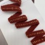 Тесьма цепочка золотистая, оплетенная красными пушистыми нитями, 1.5 см