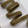Тесьма текстильная бежевая с золотистой окантовкой, 15 мм