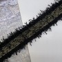 Тесьма текстильная чёрная с золотистым люрексом, 30 мм