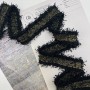 Тесьма текстильная чёрная с золотистым люрексом, 30 мм