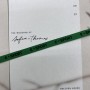 Тесьма репсовая хлопковая зеленая с принтом, 10 мм